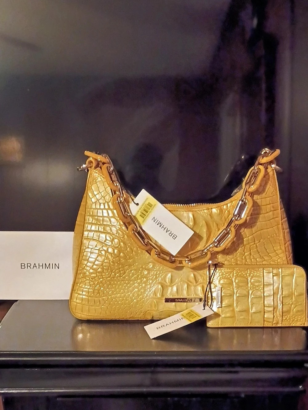 Brahmin Mod Esme Shoulder Bag in Yellow NWT